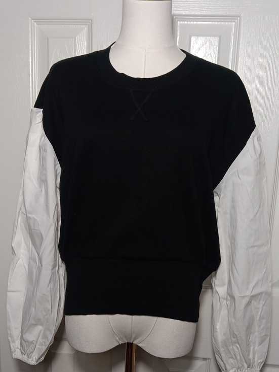 Truth By Republic Sweaters - NWT Truth by Republic Black Mixed Media Balloon Sleeve Sweatshirt Medium